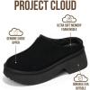 imageProject Cloud Platform Clogs for Women Footwear  Memory Foam and NonSlip Genuine Suede Slipon Mules Shoes Comfortable Stylish Closed Toe Clogs for Women 2025 JohnnaBlack