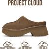 imageProject Cloud Platform Clogs for Women Footwear  Memory Foam and NonSlip Genuine Suede Slipon Mules Shoes Comfortable Stylish Closed Toe Clogs for Women 2025 JohnnaMushroom