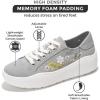 imageProject Cloud Platform Sneakers for Women  Lightweight Womens Sneakers with Memory Foam Insole  Non Slip LaceUp Womens Shoes  Perfect Summer Shoes for Women 2025 BossyLightgrey  Flowers