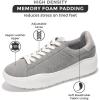 imageProject Cloud Platform Sneakers for Women  Lightweight Womens Sneakers with Memory Foam Insole  Non Slip LaceUp Womens Shoes  Perfect Summer Shoes for Women 2025 BossyLight Grey