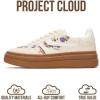 imageProject Cloud Platform Sneakers for Women Footwear  Memory Foam Insole Womens Shoes Lightweight and NonSlip Sole Lace Up Fashion Sneakers DodgeCream