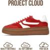 imageProject Cloud Platform Sneakers for Women Footwear  Memory Foam Insole Womens Shoes Lightweight and NonSlip Sole Lace Up Fashion Sneakers DodgeRed