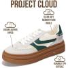 imageProject Cloud Platform Sneakers for Women Footwear  Memory Foam Insole Womens Shoes Lightweight and NonSlip Sole Lace Up Fashion Sneakers DodgeWhitegreen Stripe