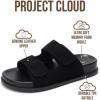 imageProject Cloud Platform Summer Sandals for Women 2025  Comfortable and Adjustable Straps Summer Slides with Memory Foam Insole  NonSlip Casual Womens SandalsSleek Black Suede