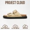 imageProject Cloud Platform Summer Sandals for Women 2025  Comfortable and Adjustable Straps Summer Slides with Memory Foam Insole  NonSlip Casual Womens SandalsBeige Suede