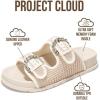 imageProject Cloud Platform Summer Sandals for Women 2025  Comfortable and Adjustable Straps Summer Slides with Memory Foam Insole  NonSlip Casual Womens SandalsOffwhite Raffia