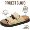 imageProject Cloud Platform Summer Sandals for Women 2025  Comfortable and Adjustable Straps Summer Slides with Memory Foam Insole  NonSlip Casual Womens SandalsBeige Suede