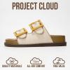 imageProject Cloud Platform Summer Sandals for Women 2025  Comfortable and Adjustable Straps Summer Slides with Memory Foam Insole  NonSlip Casual Womens SandalsBeigeyellow Buckle