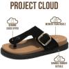 imageProject Cloud Platform Summer Sandals for Women 2025  Comfortable and Adjustable Straps Summer Slides with Memory Foam Insole  NonSlip Casual Womens SandalsThong Black