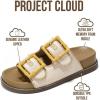 imageProject Cloud Platform Summer Sandals for Women 2025  Comfortable and Adjustable Straps Summer Slides with Memory Foam Insole  NonSlip Casual Womens SandalsBeigeyellow Buckle