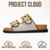 imageProject Cloud Platform Summer Sandals for Women 2025  Comfortable and Adjustable Straps Summer Slides with Memory Foam Insole  NonSlip Casual Womens SandalsBrownyellow Buckle