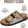 imageProject Cloud Platform Summer Sandals for Women 2025  Comfortable and Adjustable Straps Summer Slides with Memory Foam Insole  NonSlip Casual Womens SandalsBrownyellow Buckle