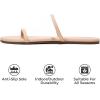 imageProject Cloud Summer Sandals for Women 2025  Memory Foam Insole and Vegan Leather Beach Flip Flops for Women  Non Slip and Lightweight Double Strap Womens Sandals TransitionBeige