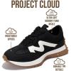 imageProject Cloud Trendy Sneakers for Women  Memory Foam and NonSlip Comfortable Casual Ladies Shoes for Womens Fashion Sneakers  Lightweight Laceup Shoes LeccoBlack Mesh