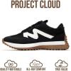 imageProject Cloud Trendy Sneakers for Women  Memory Foam and NonSlip Comfortable Casual Ladies Shoes for Womens Fashion Sneakers  Lightweight Laceup Shoes LeccoBlack Mesh