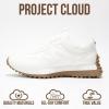 imageProject Cloud Trendy Sneakers for Women  Memory Foam and NonSlip Comfortable Casual Ladies Shoes for Womens Fashion Sneakers  Lightweight Laceup Shoes LeccoWhite