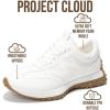 imageProject Cloud Trendy Sneakers for Women  Memory Foam and NonSlip Comfortable Casual Ladies Shoes for Womens Fashion Sneakers  Lightweight Laceup Shoes LeccoWhite