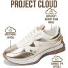 imageProject Cloud Trendy Sneakers for Women  Memory Foam and NonSlip Comfortable Casual Ladies Shoes for Womens Fashion Sneakers  Lightweight Laceup Shoes LeccoGold