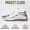 imageProject Cloud Trendy Sneakers for Women  Memory Foam and NonSlip Comfortable Casual Ladies Shoes for Womens Fashion Sneakers  Lightweight Laceup Shoes LeccoSilver