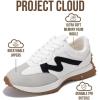 imageProject Cloud Trendy Sneakers for Women  Memory Foam and NonSlip Comfortable Casual Ladies Shoes for Womens Fashion Sneakers  Lightweight Laceup Shoes LeccoWhite Multi