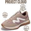 imageProject Cloud Trendy Sneakers for Women  Memory Foam and NonSlip Comfortable Casual Ladies Shoes for Womens Fashion Sneakers  Lightweight Laceup Shoes LeccoTaupe