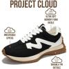imageProject Cloud Trendy Sneakers for Women  Memory Foam and NonSlip Comfortable Casual Ladies Shoes for Womens Fashion Sneakers  Lightweight Laceup Shoes LeccoBlack