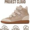 imageProject Cloud Wedge Sneakers for Women  Memory Foam Insole Womens Sneakers  Lightweight ampamp Non Hi Top Womens Shoes  Stylish Fall Shoes for Women 2025 MarantTaupe