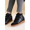 imageProject Cloud Wedge Sneakers for Women  Memory Foam Insole Womens Sneakers  Lightweight ampamp Non Hi Top Womens Shoes  Stylish Fall Shoes for Women 2025 MarantBlack