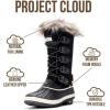 imageProject Cloud Womens Snow Boots  Genuine Leather Memory Foam Insole Fur MidCalf Winter Snow Boots for Women Footwear  Lightweight NonSlip Outdoor Shoes VenturaBlack