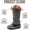 imageProject Cloud Womens Snow Boots  Genuine Leather Memory Foam Insole Fur MidCalf Winter Snow Boots for Women Footwear  Lightweight NonSlip Outdoor Shoes VenturaGrey