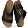imageProject Cloud Genuine Leather Flat Sandals Women 2025 Beach Essentials Womens Sandals Memory Foam Vacation Essentials Slides for Women Footwear VenitaBlack