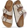 imageProject Cloud Genuine Leather Flat Sandals Women 2025 Beach Essentials Womens Sandals Memory Foam Vacation Essentials Slides for Women Footwear VenitaBeige