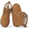 imageProject Cloud Genuine Leather Kids Boots  Lightweight FurLined Ankle Boots for Girls ampamp Boys with Memory Foam Insole  NonSlip Winter Kids Shoes NevadaChestnut Suede