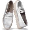 imageProject Cloud Genuine Leather Loafers for Women  Memory Foam Insoles Slip On Shoes for Women  Lightweight Womens Shoes  Non Slip Womens Loafers Filide1Silver