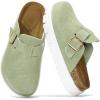 imageProject Cloud Genuine Leather Platform Clogs for Women Footwear  Memory Foam Arch Support Cork Footbed Casual Shoes ampamp Mules for Women 2025 Benton ChunkySage