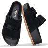 imageProject Cloud Genuine Leather Platform Sandals Women Footwear  Beach Summer Wedges with Comfortable Memory Foam Insole  Non Slip ampamp Lightweight Wedge Sandals for Women 2025Black
