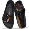 imageProject Cloud Genuine Leather Sandals Women Dressy Summer Beach Essentials  Flip Flops ampamp Slides with Memory Foam Insole Womens Sandals Comfortable FootwearBlackmattebigger Buckle