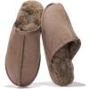 imageProject Cloud Genuine Sheepskin Upper Mens Slippers  Memory Foam Scuff House Slippers and NonSlip Comfortable Fall Men Footwear ColinTaupe