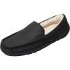 imageProject Cloud Genuine Suede Mens Slippers  Memory Foam Insole Moccassins Loafers for Men Shoes Indoor and Outdoor Use  Lightweight NonSlip House Shoes OswinBlack Leather