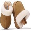 imageProject Cloud Genuine Suede Slippers for Women Indoor ampamp Outdoor Disquette Womens Sandals Memory Foam Clogs for Women Shoes  Fur WaterResistant House Shoes for Women Footwear SlingyChestnut
