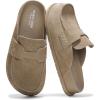 imageProject Cloud Genuine Suede Womens Clog  Memory Foam Arch Support NonSlip Sole Mules ampamp Clogs for Women Footwear  Platform Winter Shoes FoamyTaupe Suede