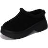 imageProject Cloud Platform Clogs for Women Footwear  Memory Foam and NonSlip Genuine Suede Slipon Mules Shoes Comfortable Stylish Closed Toe Clogs for Women 2025 JohnnaBlack Fur