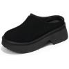 imageProject Cloud Platform Clogs for Women Footwear  Memory Foam and NonSlip Genuine Suede Slipon Mules Shoes Comfortable Stylish Closed Toe Clogs for Women 2025 JohnnaBlack