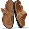 imageProject Cloud Platform Summer Sandals for Women 2025  Comfortable and Adjustable Straps Summer Slides with Memory Foam Insole  NonSlip Casual Womens SandalsThong Chestnut