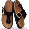 imageProject Cloud Platform Summer Sandals for Women 2025  Comfortable and Adjustable Straps Summer Slides with Memory Foam Insole  NonSlip Casual Womens SandalsThong Black