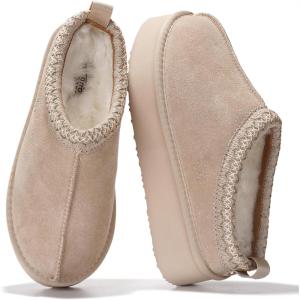 imageProject Cloud 100 Genuine Leather Platform Slippers for Women  Soft Memory Foam Womens Slippers ampamp Supportive Clogs for Women 2025  Cozy Stylish Everyday Footwear SayreSand Suede