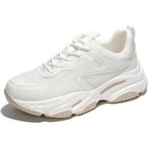 imageProject Cloud Chunky Platform Sneakers for Women  Comfortable Memory Foam Insole Shoes for Women Footwear  Laceup Womens Shoes ampamp Fashion Sneakers CocoOffwhite