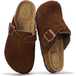 imageProject Cloud Genuine Leather Footbed Clogs for Women  Memory Foam Arch Support Slippers for Women  Trendy Slipons Womens Mules ampamp Clogs Sandals BentonCacao Suede