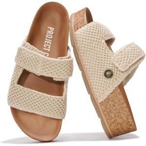imageProject Cloud Genuine Leather Platform Sandals Women Footwear  Beach Summer Wedges with Comfortable Memory Foam Insole  Non Slip ampamp Lightweight Wedge Sandals for Women 2025Natural Crochet