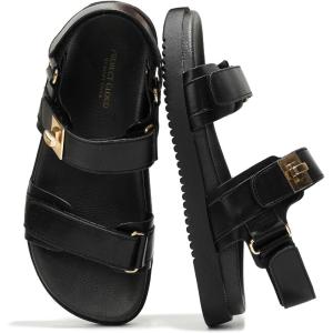 imageProject Cloud Genuine Leather Platform Sandals Women Footwear  Comfortable and Adjustable Strappy Summer Sandals for Women 2025  Memory Foam and NonSlip Slingback Beach SlidesBlack